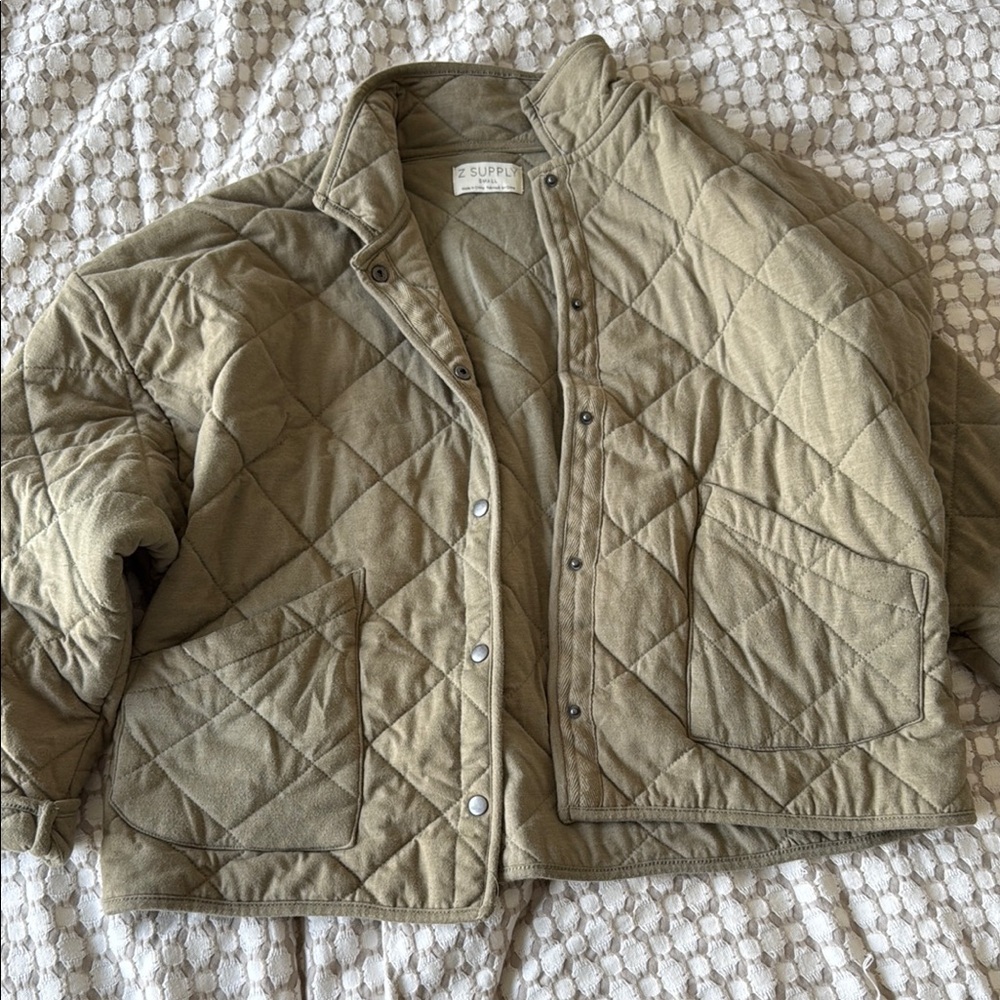 Z Supply Quilted Olive Green Jacket